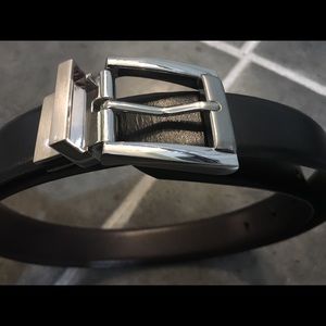 Men’s Reversible Belt Black/Brown Silver Buckle